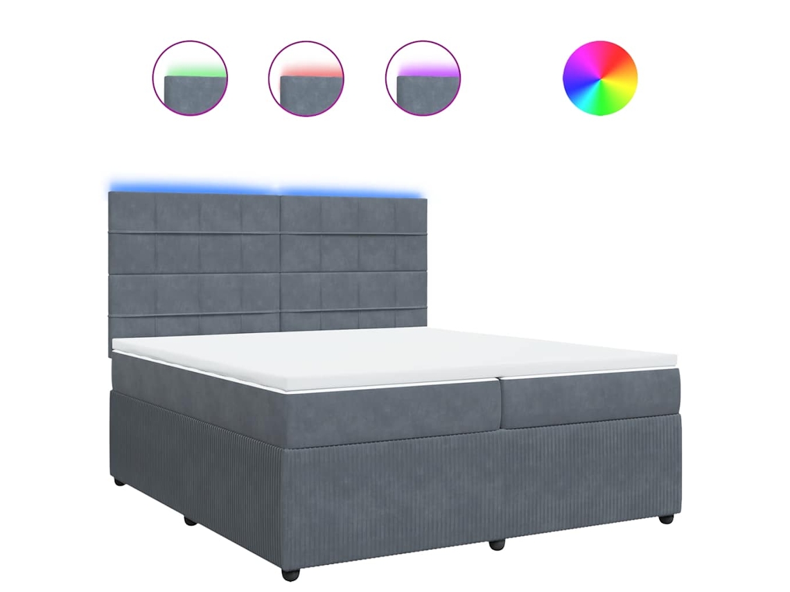 Box Spring Bed, Box Spring Beds Vidaxl Cinzeto Veludo (200 X 200 Cm)