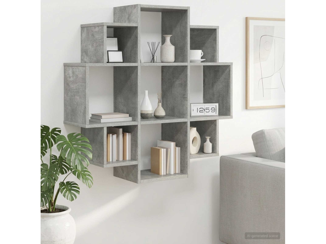 Vidaxl Prateleira De Parede Cinzento Cimento 90 X 25 X 90 Cm