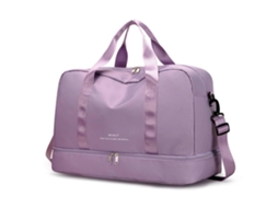 Bolsa De Viagem Hengrongshen Capacidade Esportiva Compartimento Sapatos Separação Seca Molhada Roxo