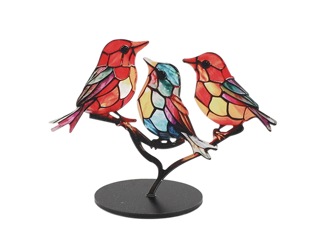 Decoração de Árvore com Pássaros em Acrílico LAXISCREED
