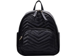 Mini mochila S/MARCA 2026 para mulher, pequena, acolchoada, de couro falso, preta
