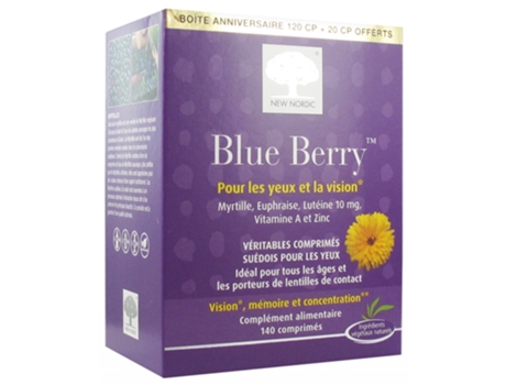 Blue Berry 120 comprimidos 20 comprimidos oferecidos NEW NORDIC