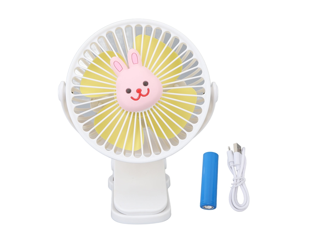 Ventilador De Clip Para Cochecito De Bebé Ajustable Usb Giratorio Con Diseño Cartoon