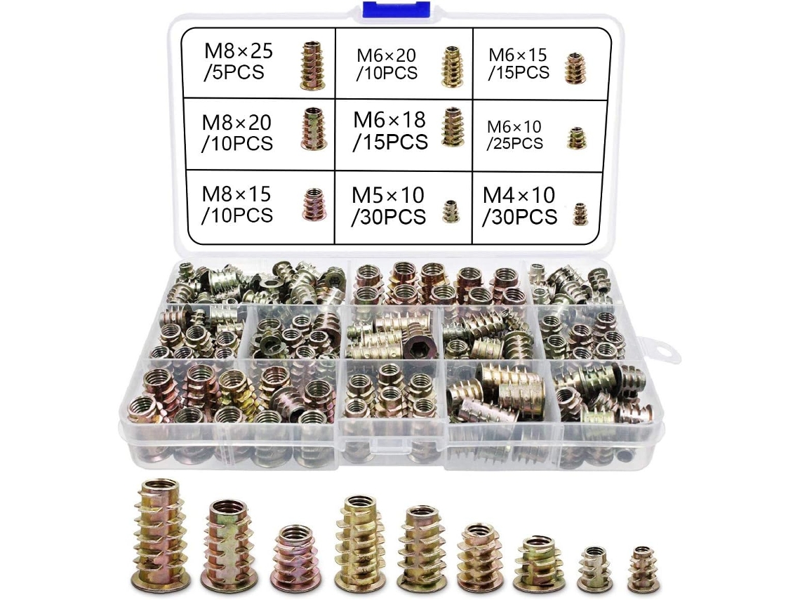 Insertos Rosqueados Para Móveis De Madeira, Superfície Lisa Para Acabamento Profissional, Resistentes À Corrosão Para Aplicações Versáteis, Resistente