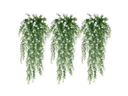 Conjunto de 3 Flores Artificiais Suspensas Plantas Resistentes a Raios Uv para Decoração de Interiores e Exteriores AQUAFORGE (bt)