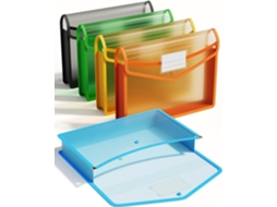Pasta Plástica A4, Conjunto de 5 Unidades, Envelopes Transparentes com Fecho de Pressão, Sem Divisórias, Grande Capacidade, Cores Sortidas BRILVIBERA