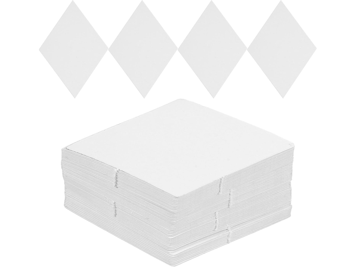 100 Moldes de Papel para Patchwork em Formato Diamante, Feitos Branco, Reutilizáveis e Precisos CHABERLU