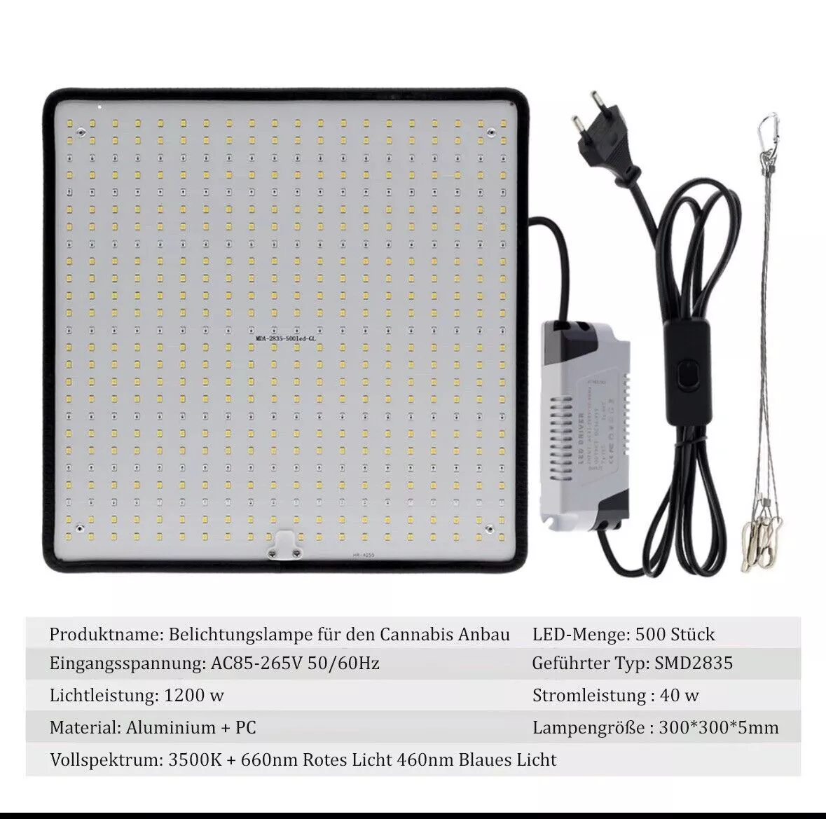 Lâmpada De Cultivo Para Cannabis 230 V 1200 W Luz De Planta Para Estufa Rnemitery