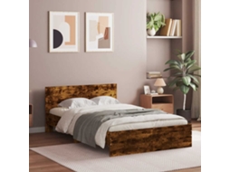 Vidaxl Estrutura De Cama Com Cabeceira 120x200 Cm Carvalho Fumado
