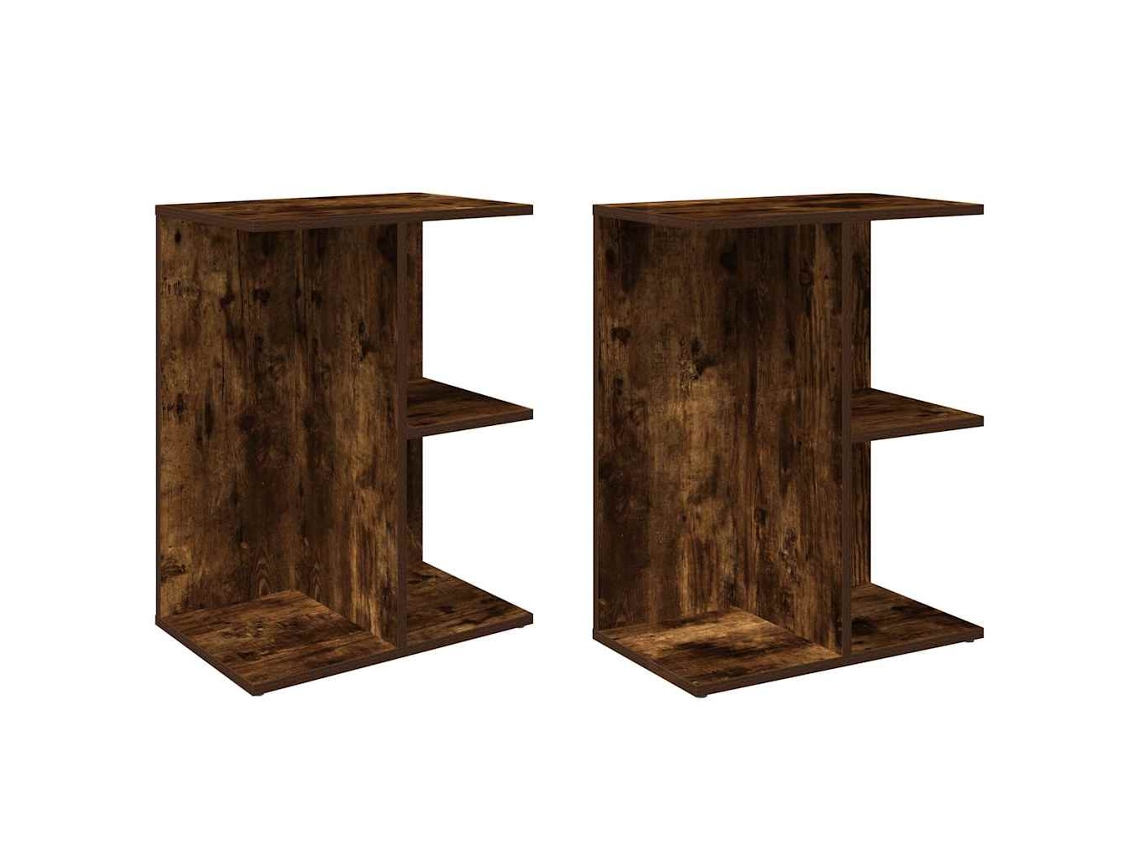 Conjunto de Mesas Cabeceira 2 Pcs Derivados Madeira Carvalho Fumado MAISON EXCLUSIVE (46,5x29x61 cm)