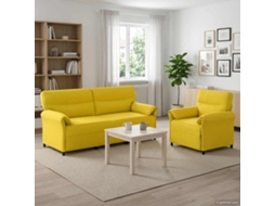 Vidaxl Conjunto De Sofás 2 Unid. Amarelo Claro Tecido
