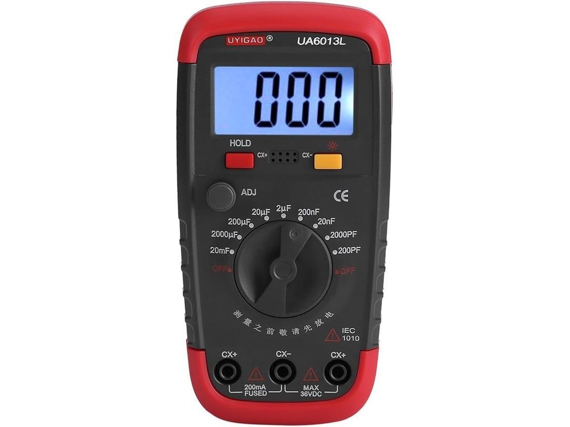 Medidor De Capacitância Digital Profissional De 0,1 Pf A 20 000 Uf Com Lcd Retroiluminado E Display Máximo De 1999
