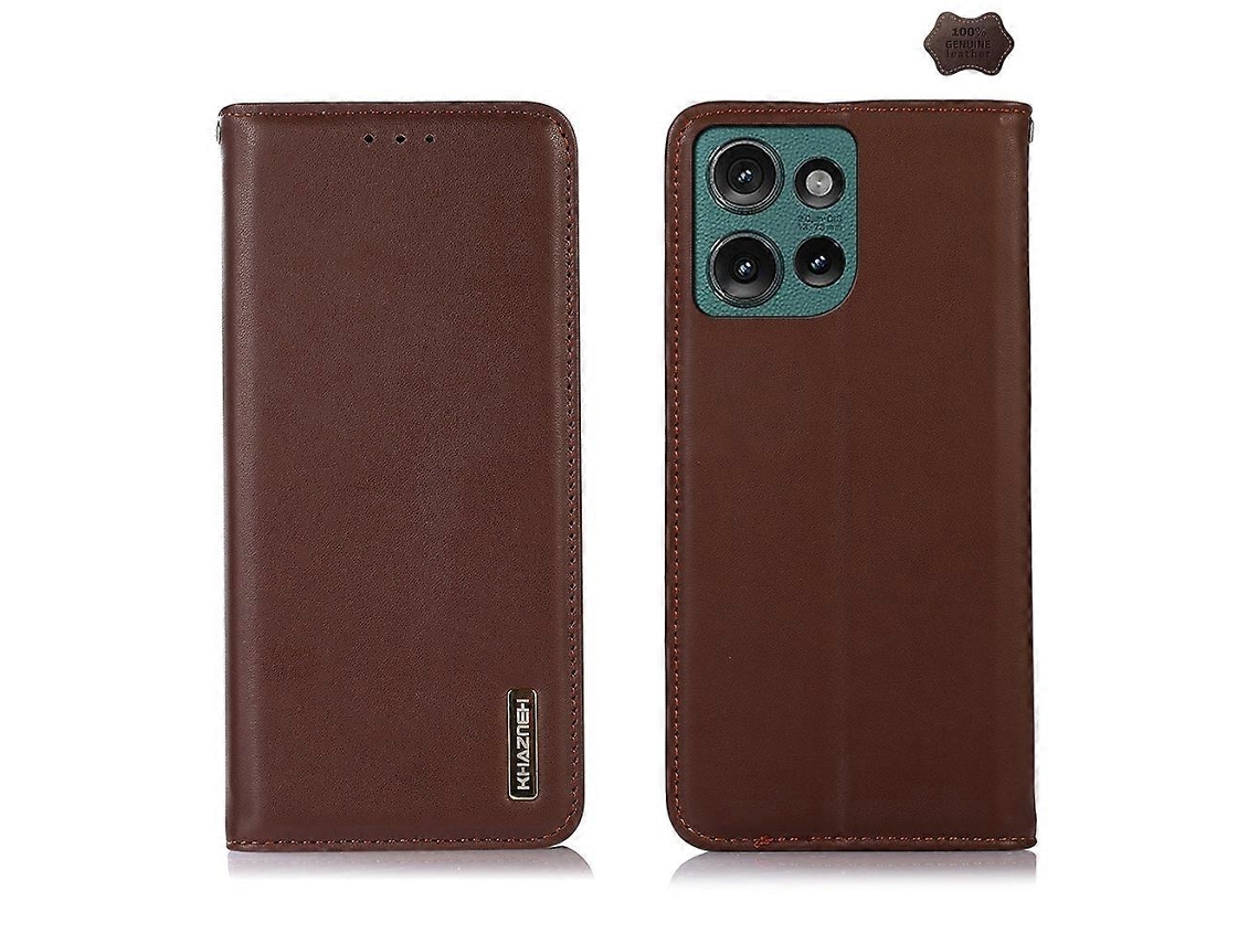 Capa Para Celular Motorola Edge 50 Global Khazneh Em Couro Bovino De Camada Superior Nappa.