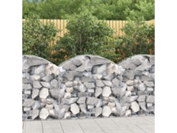 Vidaxl Cesto Gabião Arqueado 100x50x80/100 Cm Ferro Galvanizado