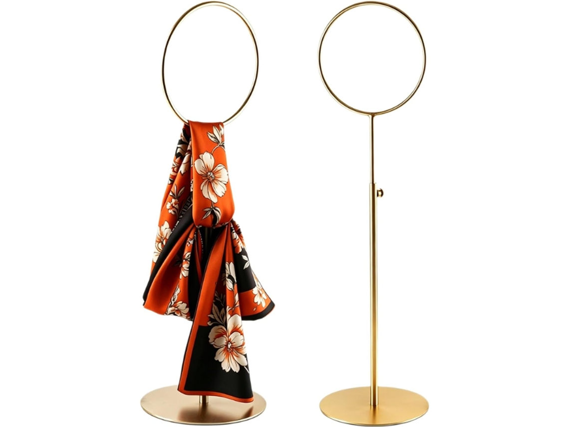 Suporte Para Lenços Em Aço Inoxidável, Cabide Metálico Ajustável Com Argola Redonda Para Lenços De Seda, Gravatas E