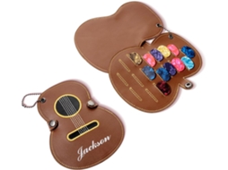 Estojo Porta palhetas Personalizado com Nome e Design para Guitarra, Portátil, em Couro, para Amantes da Guitarra AQUAFORGE