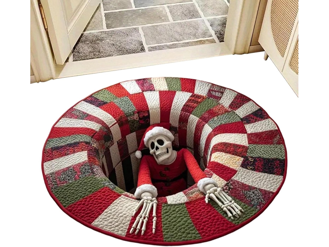 Tapete De Natal 3d Com Esqueleto Para Decoração De Casa |