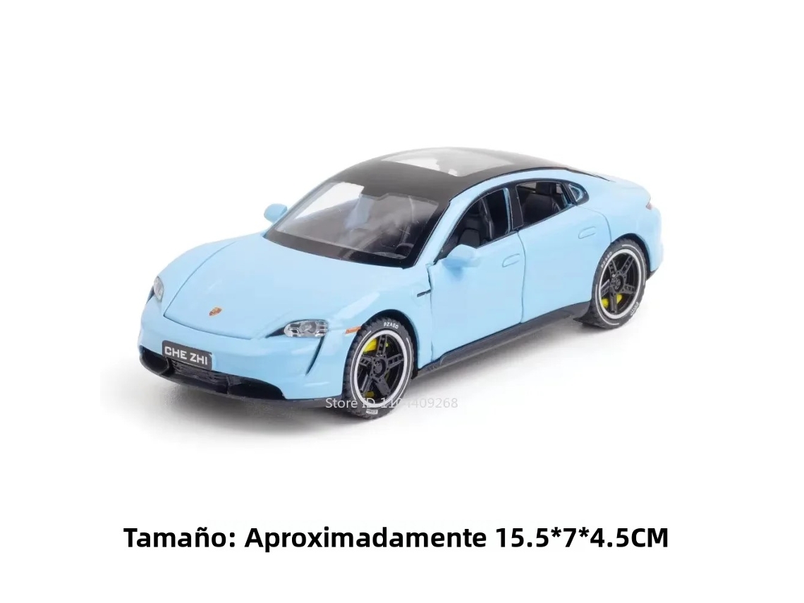 (azul Taycan) Miniatura De Carro De Luxo Em Escala 1:32
