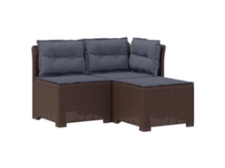 Maison Exclusive - Sofá De Jardim 3 Lugares Com Almofadas Visual Rattan Pp