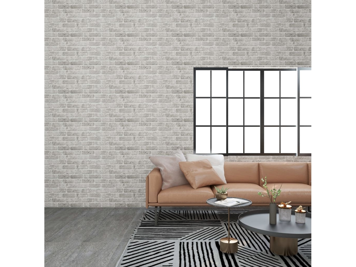 Conjunto 10 Painéis De Parede 3d Vidaxl Cinzento-claro Poliestireno (100 X 50 Cm)