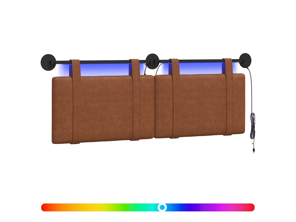 Conjunto 1 Cabeceira Moderna Vidaxl Castanho Couro Sintético (150 X 55 X 5 Cm)