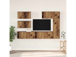 Vidaxl Conjunto De Móvel De Tv 6 Pcs Madeira Antiga Madeira Processada