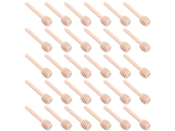 Rebe-30 Mini Conchas de Madeira para Mel 7,6cm para Dispensar Mel, Xarope, Chocolate e Doces em Potes