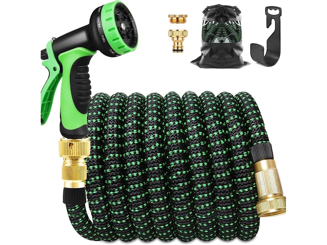 Mangueira de jardim expansível de 15 m com suporte e 10 funções Sp Klb Slowmoose