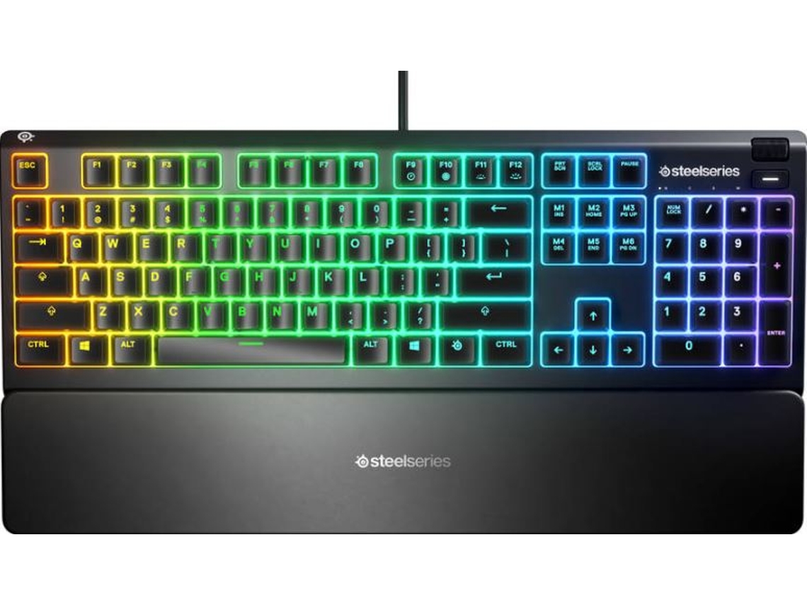 Teclado Gaming STEELSERIES Apex 3 (Membrana - Português - Preto)