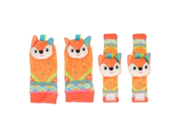 Primerox conjunto de Pulseiras e Meias com Chocalhas para Bebê 0 6 Meses Brinquedo Educativo Suave
