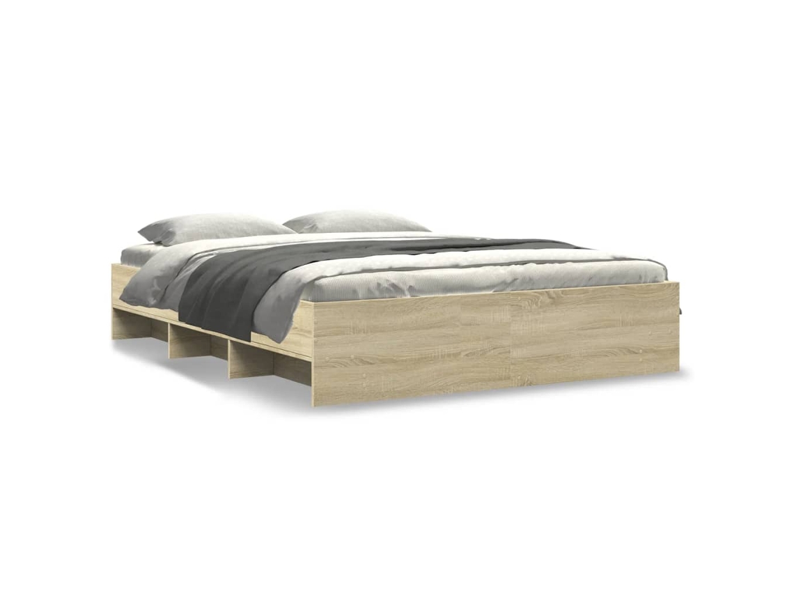 Bed Frame, Bed Frames Vidaxl Marrom Madeira Processada (150 X 200 Cm)