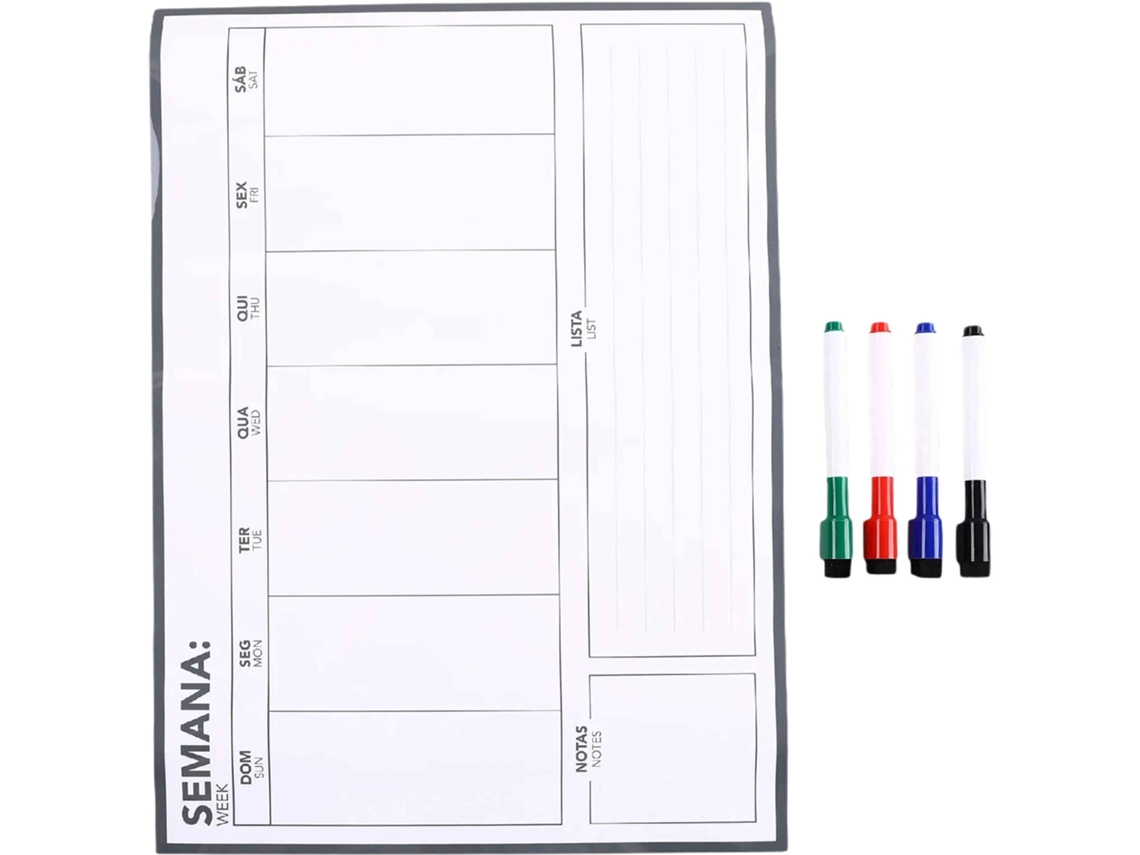 Conjunto Quadro Branco Magnético E 4 Marcadores NOTE!