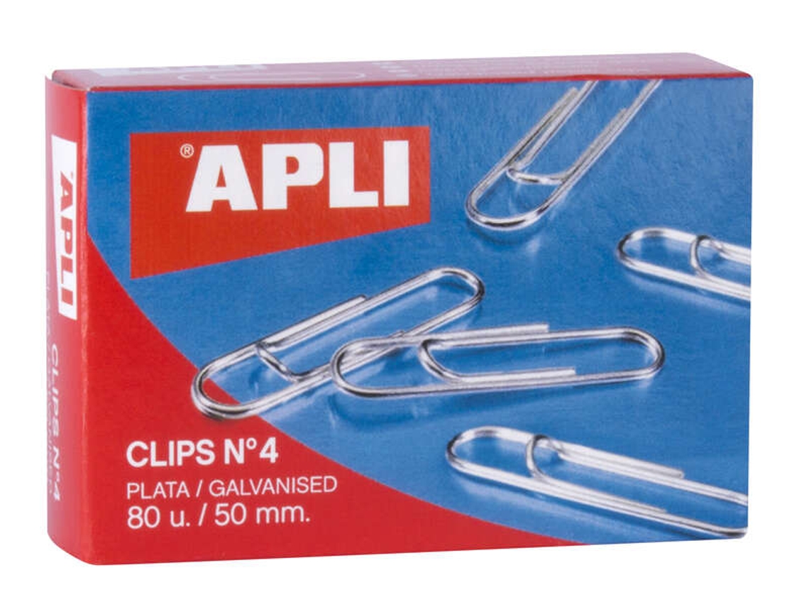 Clips Fio Nº 4 50mm Acabamento Prata Galvanizado 80 Unidades Por Caixa Organize Seus Documentos Apli