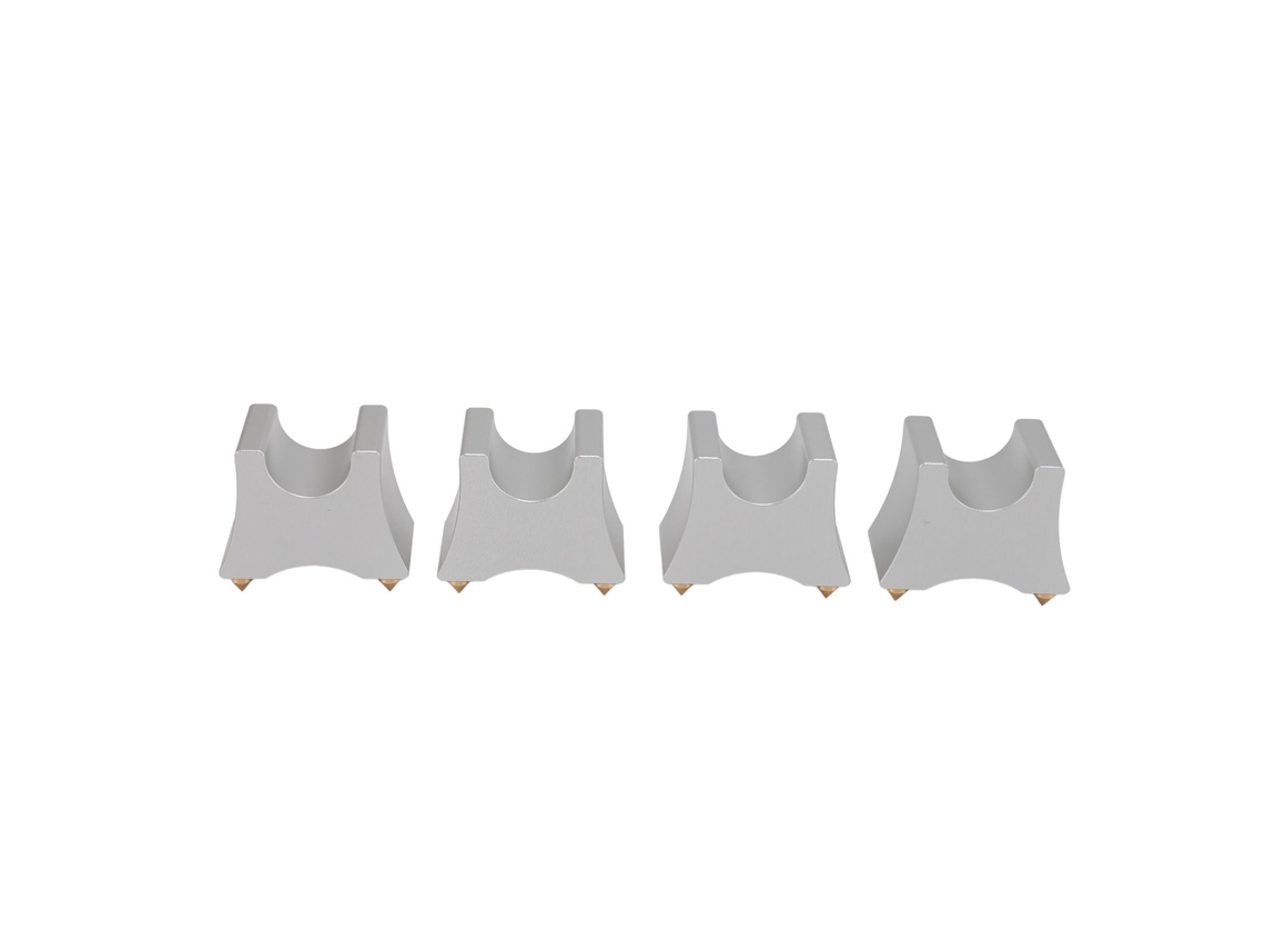 Aetheria suporte de Ponta para Cabo Hifi Amortecedor de Impacto Ajustável Liga de Alumínio 4pcs Prata