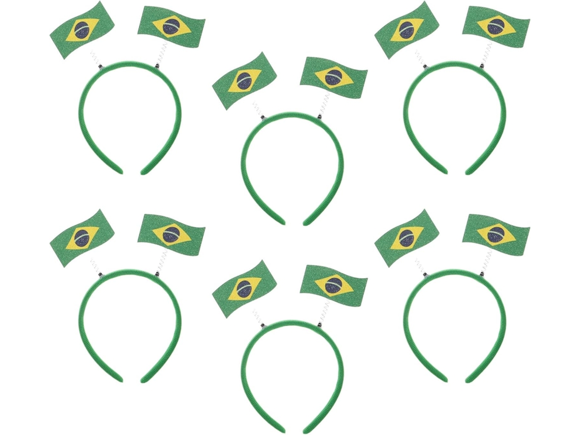 Faixas De Cabelo Confortáveis De Papel Com A Bandeira Do Brasil No Estilo Torcedor.