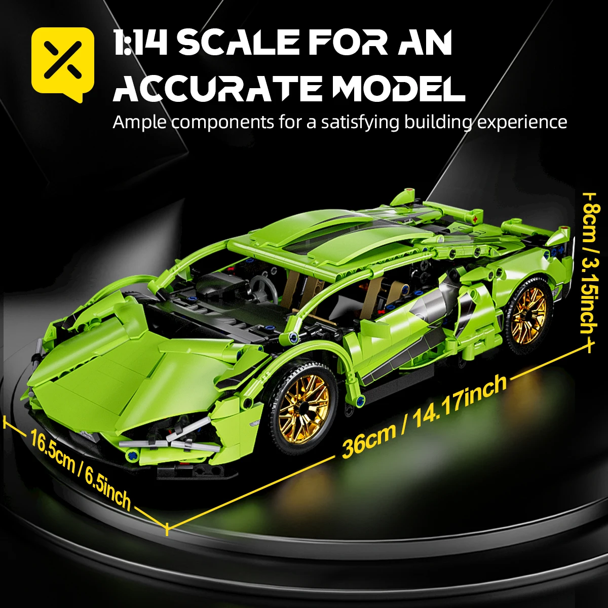 Modelo De Carro De Corrida Em Blocos De Montar Na Escala 1:14 - Brinquedo Colecionável