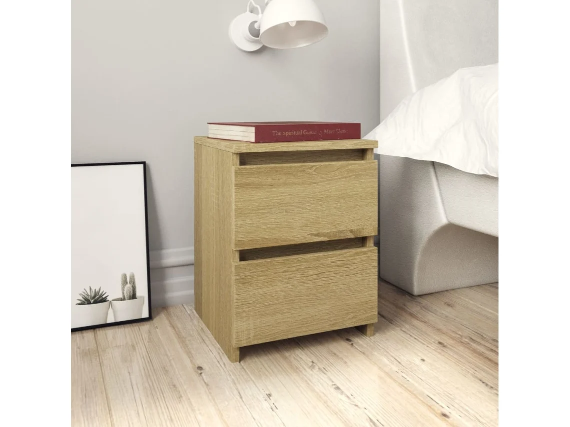 Mesa de cabeceira, 30 x 30 x 40 cm, compensado de carvalho Sonoma, DKD HOME DECOR