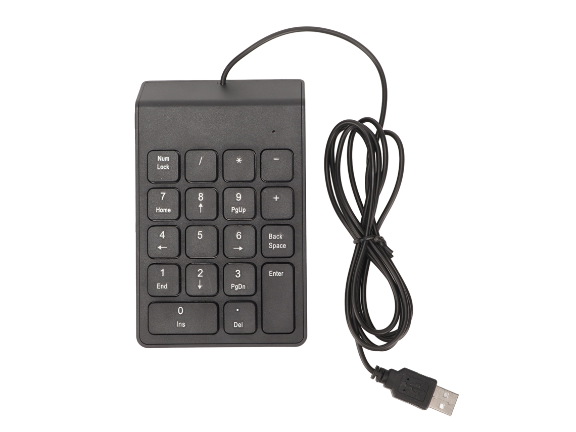 Teclado Numérico Com Fio 18 Teclas Ergonomico Plug And Play Silencioso Mini Para Pc Notebook Desktop 1 Peça