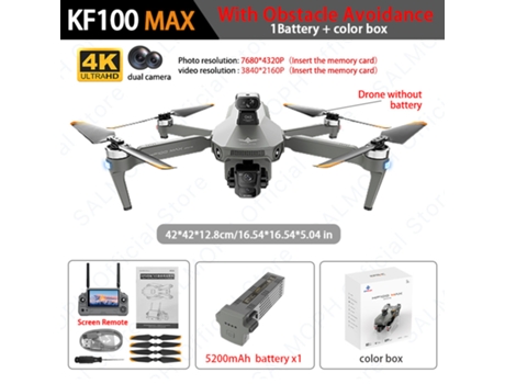 Drone Gps Profissional Com Câmera 4k Hd, Controle Com Tela, Gimbal 3 Eixos, Desvio De Obstáculos E Motor Brushless Para Voo Fpv. Aeuzwr