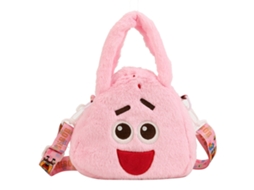 Bolsa de Ombro de Pelo Fofa com Personagem de Desenho Animado Rosa S/MARCA