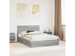 Vidaxl Cama Com Armazenamento Com Gaveta Cinza Sonoma 140 X 200 Cm