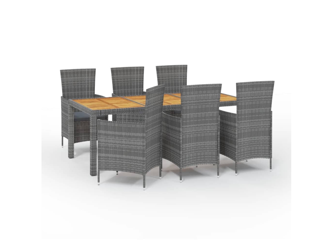 Outdoor Dining Set, Outdoor Dining Sets Vidaxl Cinzeto Rattan / Vime (190 Cm Table Length)