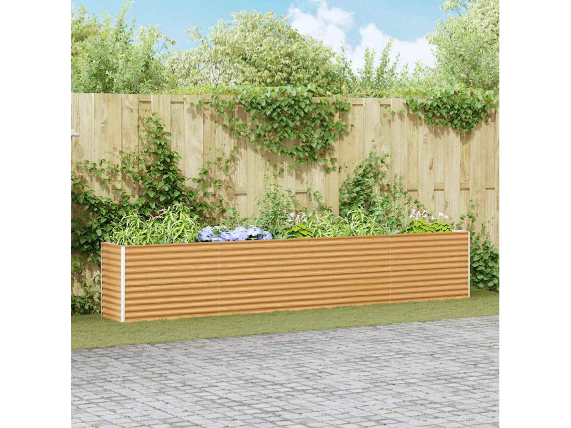 Vidaxl Canteiro De Jardim Elevado Marrom Claro 390 X 50 X 68 Cm
