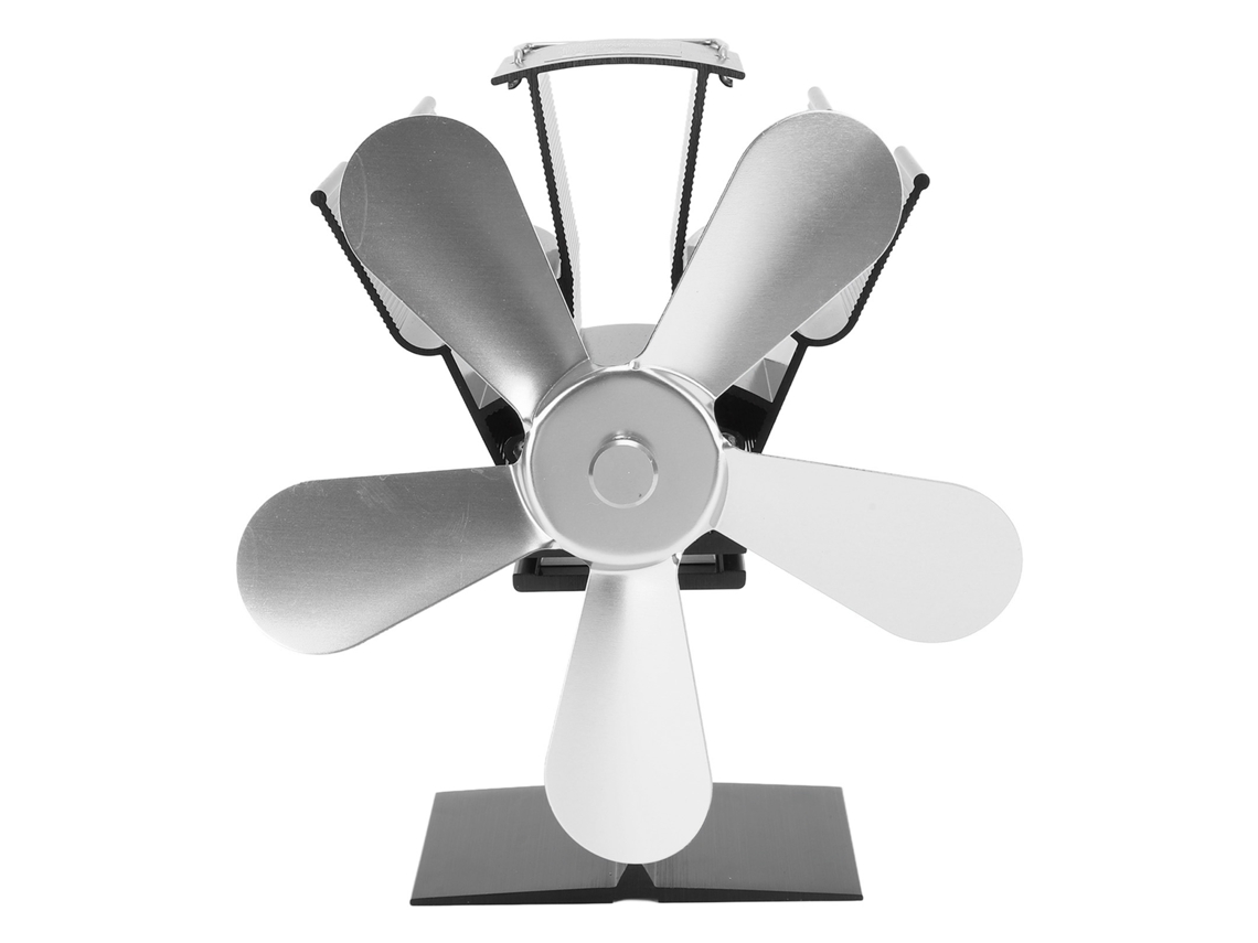 Ventilador de Estufa Madeira 5 Lâminas Prateado
