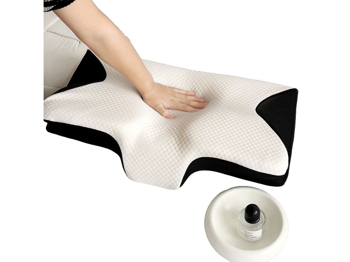 Travesseiro Cervical Em Espuma Viscoelástica Em Formato De Borboleta, Com Recuperação Lenta, Ergonômico E Universal, 60 × 35 Cm
