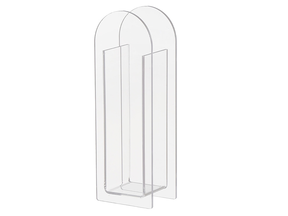 Vaso moderno Baok em acrílico branco transparente para flores, decoração de mesa, casa, casamento e festa.