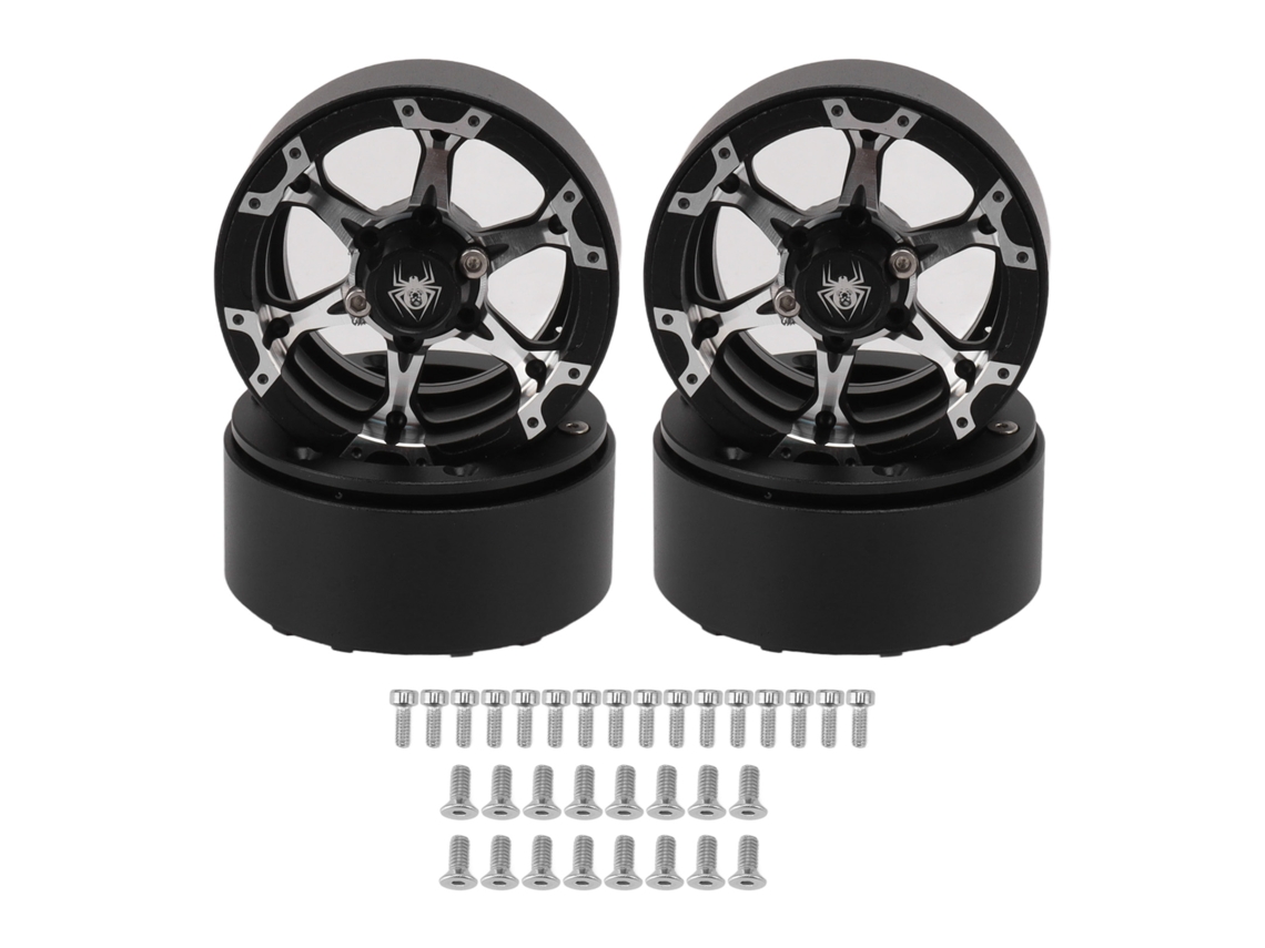 Mali aros de Roda Rc Beadlock Reutilizáveis 1.9in para Traxxas Trx4 Axial Scx10 Preto Prata