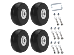 Peças 50x18mm Roda De Reposição Para Malas,rodízios Giratórios De Borracha Com Rolamentos,kit De Reparo,preto Btforus