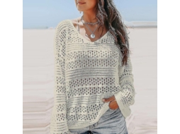 Chaqueta Bikini Fasst, Gola V, Crochê, Praia, Piscina