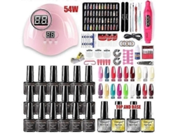 2025 Conjunto de Unhas 54w Lâmpada Uv para Manicure com 22 Pcs Kit Esmalte Gel GOKOCO